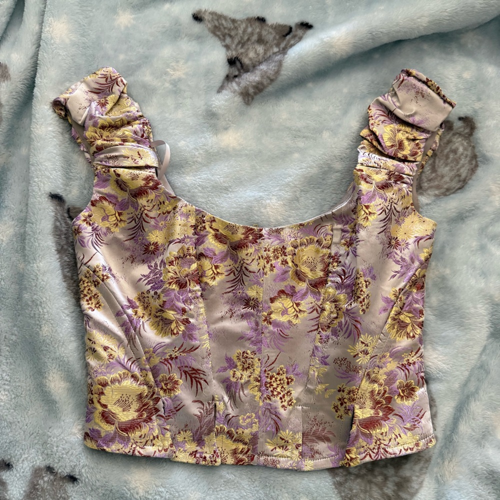 Jacquard Corset Crop Top